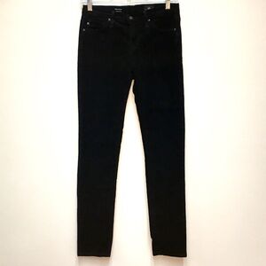 AG Adriano Goldschmied The Prima Cigarette Ankle Corduroy Jeans 25 Black Stretch